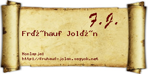 Frühauf Jolán névjegykártya